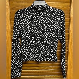 Gaze Black and White Polka Dot Women's Light Turtleneck